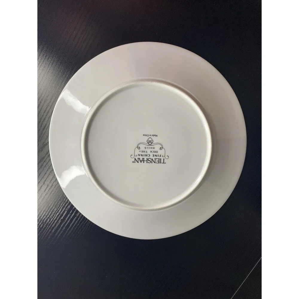 TIENSHAN DECK THE HALLS China Christmas Poinsettia Dinner Plate Holiday
